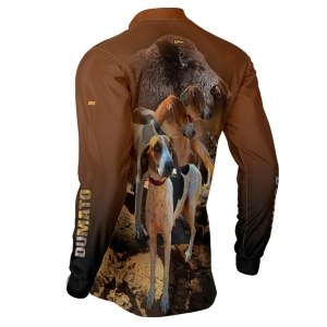 Camisa de Caça BRK Dumato Javali Foxhound Marrom com UV50 +