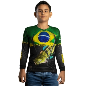 Camisa de Pesca BRK Black Tucuna Brasil com UV50 +Envio Imediato
