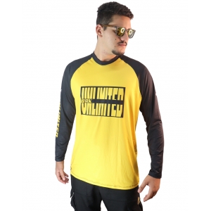 Camisa Raglan BRK Unlimited Black Yellow com UV50 +