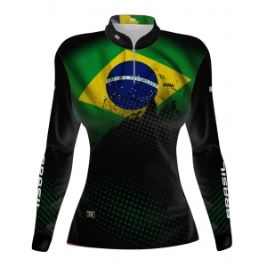 Camisa de Pesca Feminina Brk Brasil com Proteção UV50+