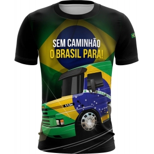 Camiseta de Caminhão BRK Sem Caminhão o Brasil Para com UV50 +