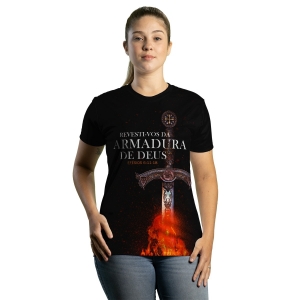 Camiseta Cristã Brk Armadura de Deus com Proteção Solar UV 50+
