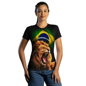 Camiseta Cristã Brk Leão Brasil com Proteção Solar UV 50+