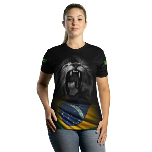Camiseta Cristã Brk Leão de Judá Rugindo com Proteção Solar UV 50+