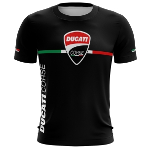 Camiseta Motociclista BRK Preta Ducati Corse Itália com UV50 +