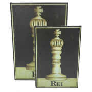 Livro Caixa Decorativo com 2 peças Xadrez