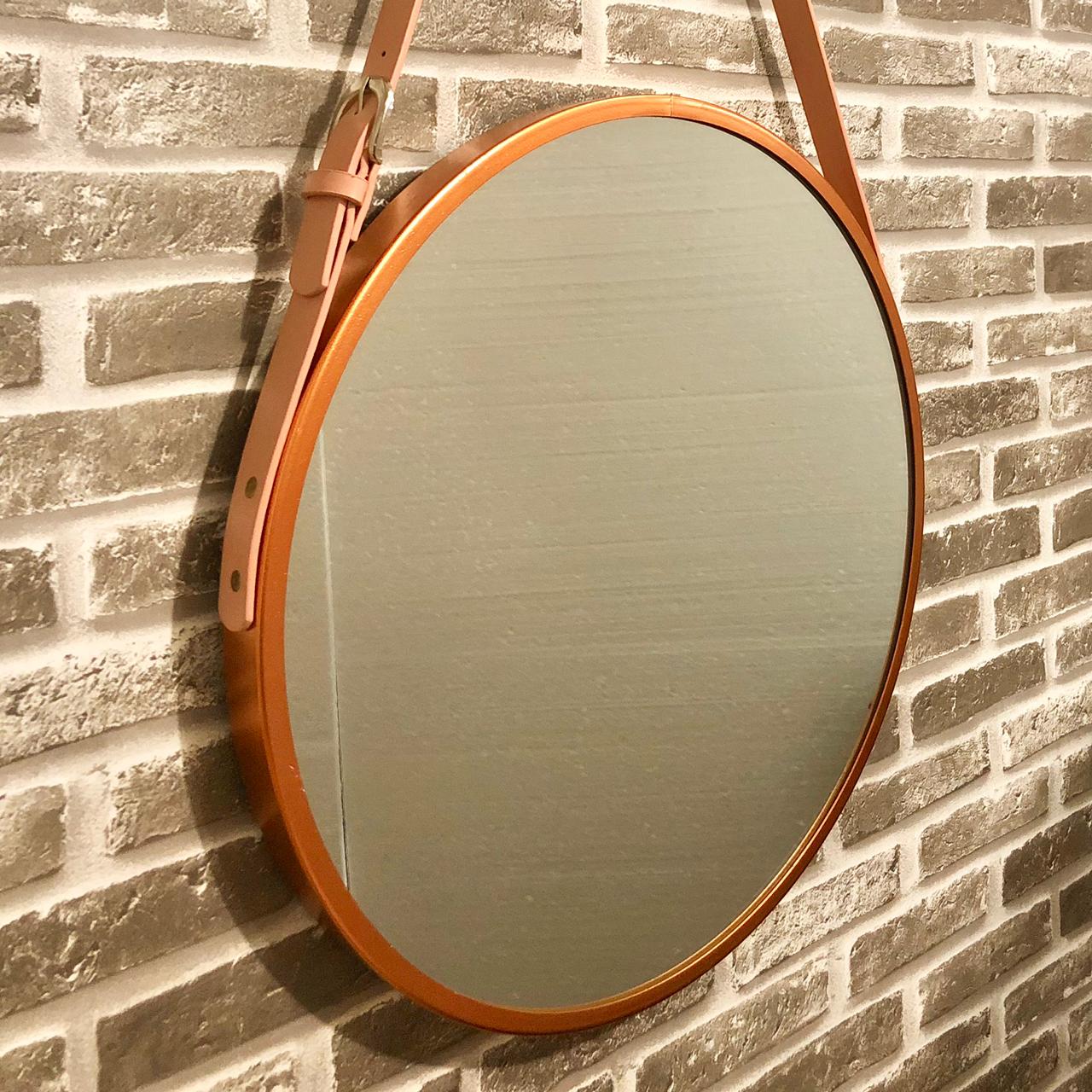 Espelho Decorativo Adnet Redondo com Alça 45cm