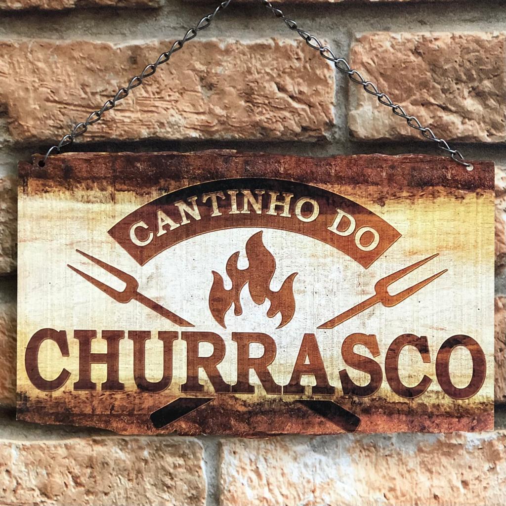 Placa Decorativa "Cantinho do Churrasco"