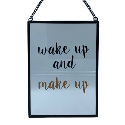 Quadro de Vidro Transparente Wake Up and Make Up