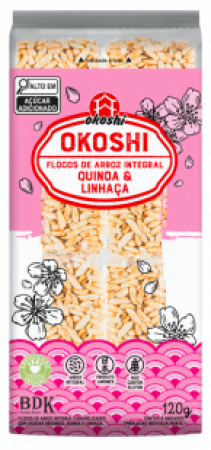 Okoshi Barrinha de Arroz Integral com Quinoa e Linhaça - 120g