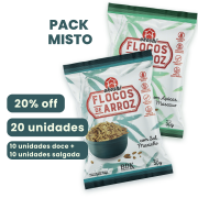 PACK MISTO 20 unidades - Flocos de arroz integral - Doce + Salgado