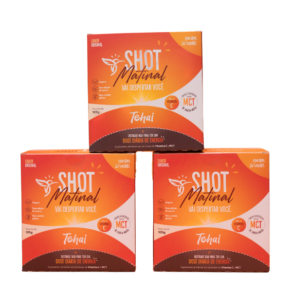 3 caixas -  Shot matinal de MCT e vitamina C