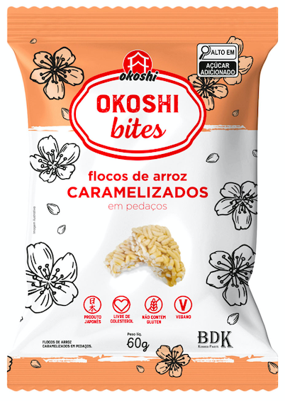 Okoshi Bites Tradicional - Flocos de Arroz Caramelizado 60g