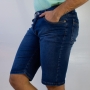 Bermuda Jeans Slim Azul Escuro Masculina Básica Anticorpus