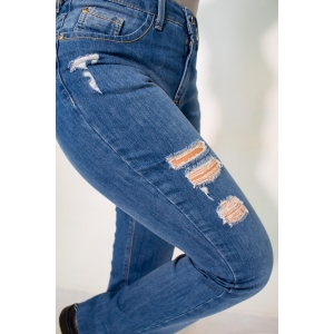 Calça Boot Cut Jeans Destroyed Feminina Alta Anticorpus