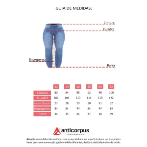 Calça Capri Jeans Plus Size Feminina Alta Strech Anticorpus