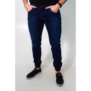 Calça Jogger Jeans Escuro Masculina Punho Anticorpus