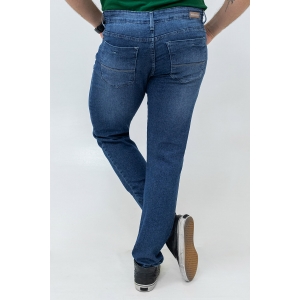 Calça Slim Jeans Escuro Masculina Básica Stretch Anticorpus