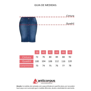 Saia Jeans Midi Feminina Escura Premium Anticorpus