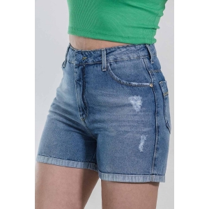 Short Jeans Básico Alto Feminino Barra Dobrada Anticorpus