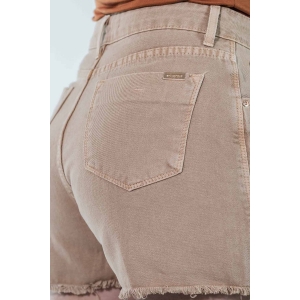 Short Saia Feminino Jeans Color Alto Desfiado Anticorpus