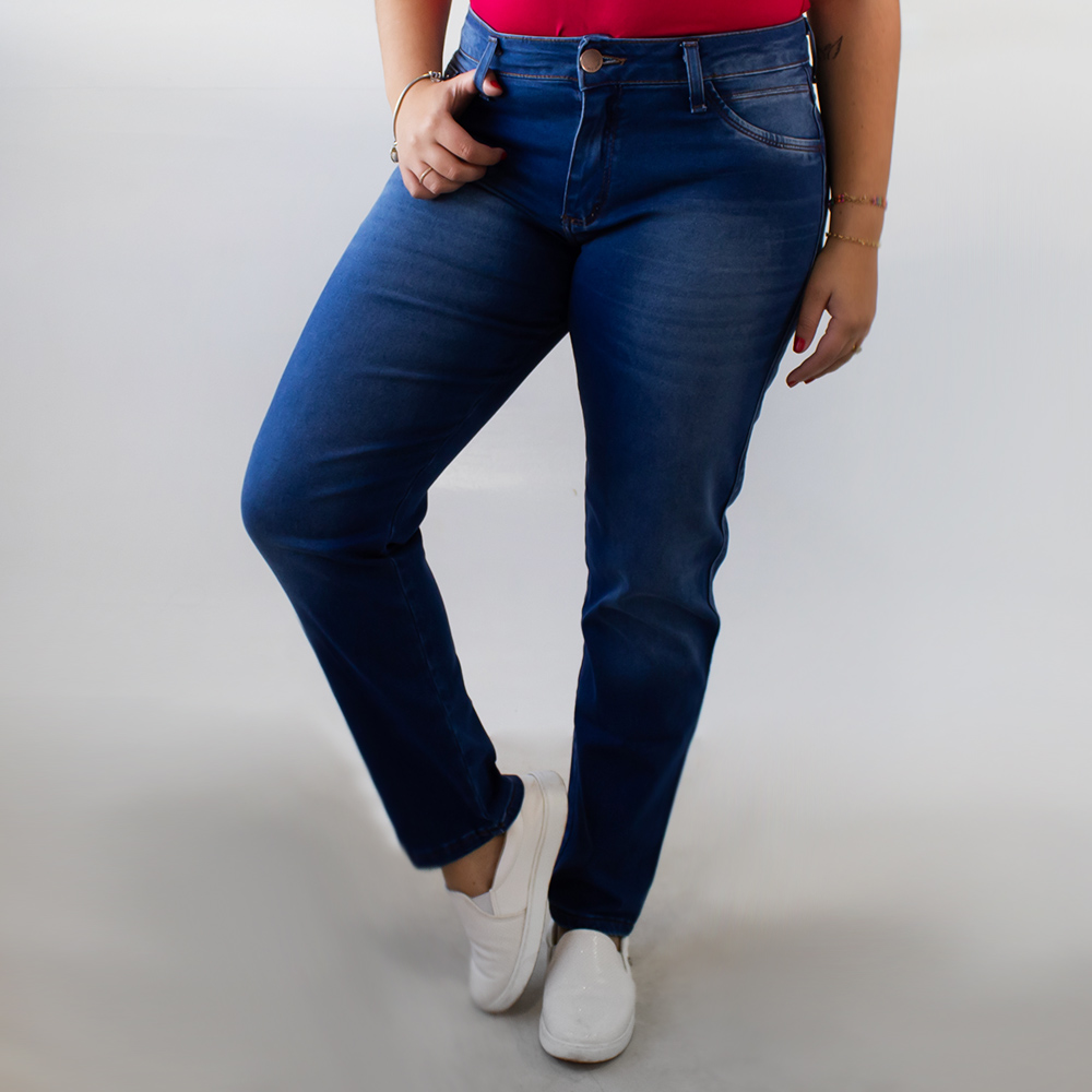 Calça Jeans Cigarrete Plus Size Feminina Escura Anticorpus