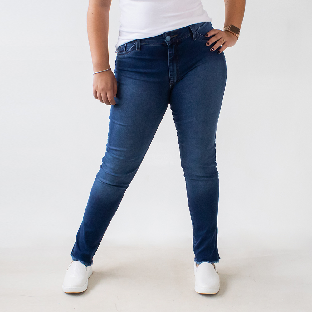 Calça Skinny Jeans Escuro Feminina Alta Anticorpus