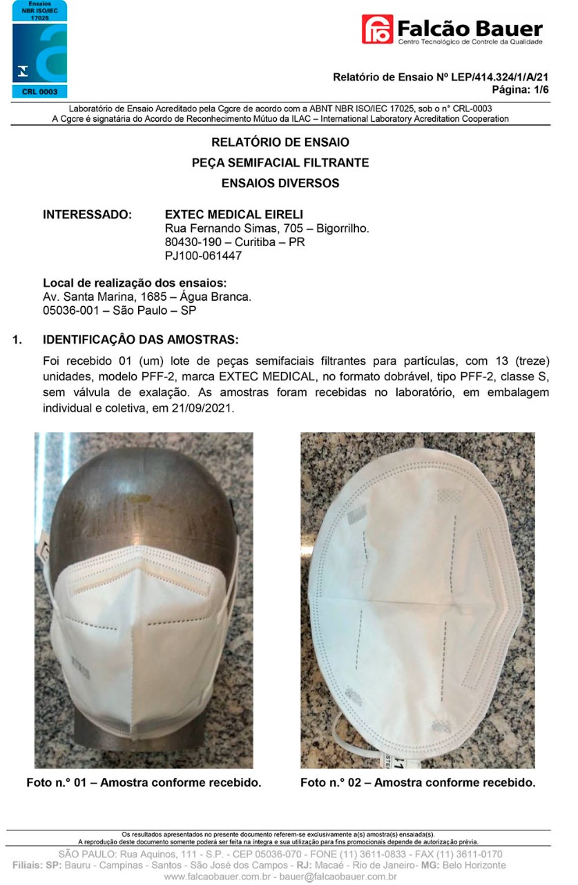 Mascara Respirador N95/PFF2 EXMEDI Caixa com 50 UN CE0598 5 camadas duplo meltblow BFE 98% + feltro de coton + tnt spunbond hospitalar hipoalergenico