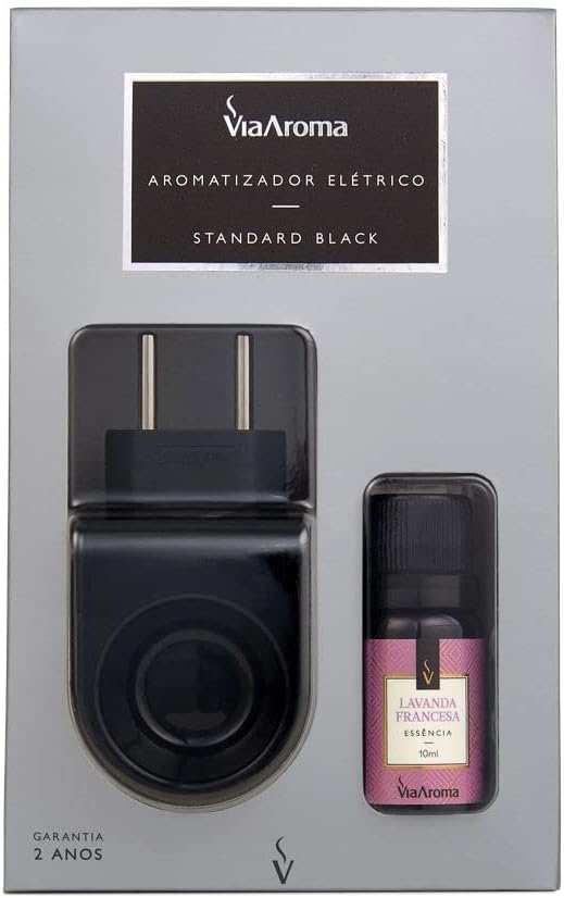 Aromatizador Via Aroma Standard Black Com Essencia Lavanda Francesa
