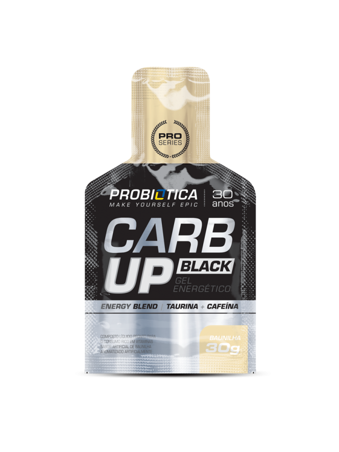 Carb up  Black Gel energético Baunilha Probiotica 30g