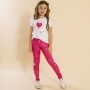BAZAR - Conjunto Infantil Blusa e Legging Comprida Balão Rosa