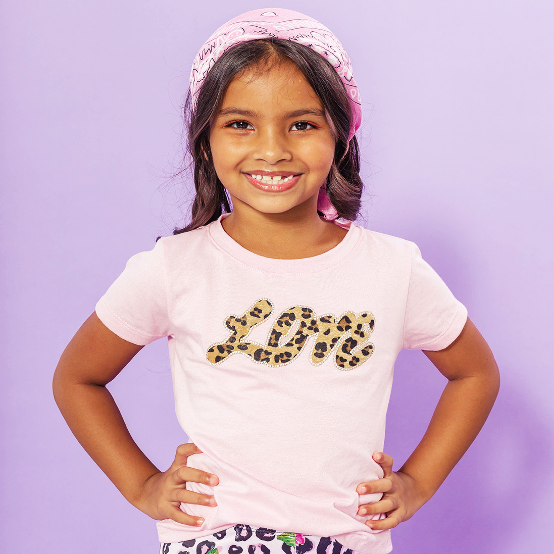 T-shirt Infantil Aplique Love Rosa