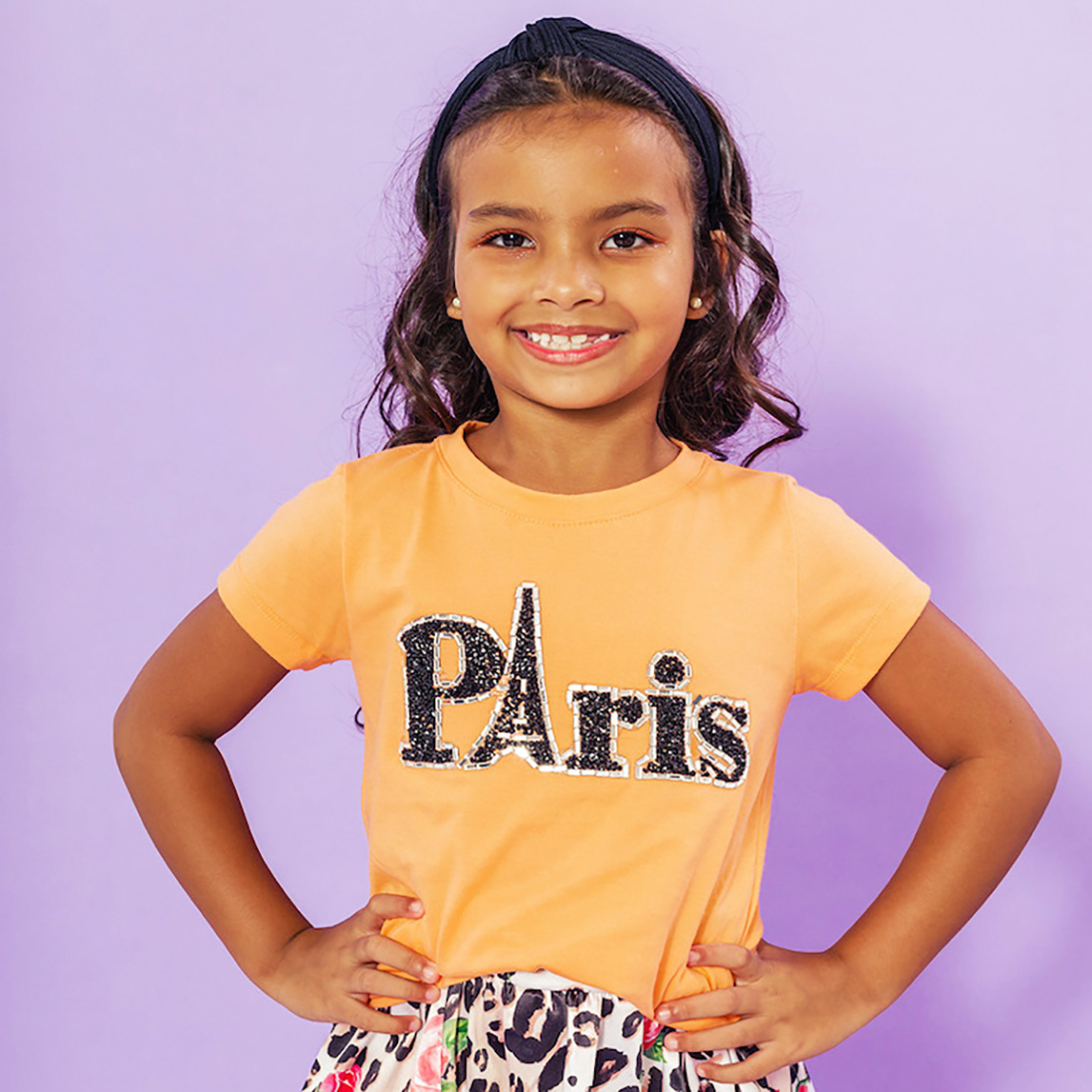 T-shirt Infantil Paris Laranja