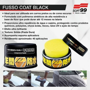 Kit Cera Fusso Coat Carros De Cores Escuras Soft99 + Flanela Autoamerica 60x40