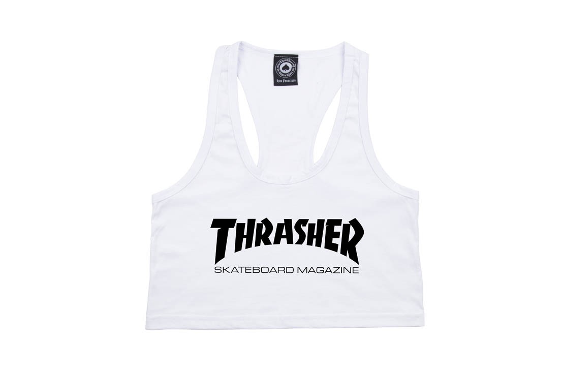 Cropped Thrasher Magazine Mag Tank - Branco e Preto