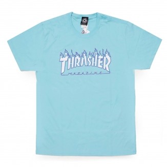 Camiseta Thrasher Logo Sky - Azul
