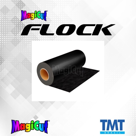 MagiCut Flock Preto - 1 metro (linear) 50x100cm