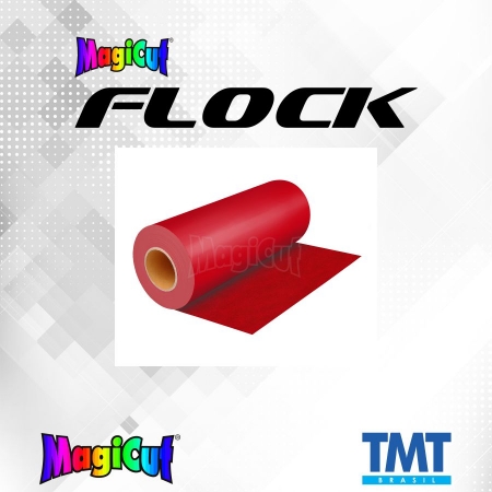 MagiCut Flock Vermelho - 1 metro (linear) 50x100cm
