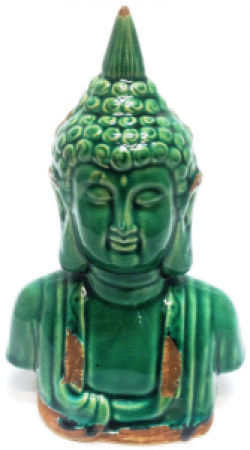 Estátua em Louça - Buda Esmeralda 20cm 