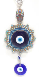 Amuleto - Mandala Olho Grego com Mão Hamsa 