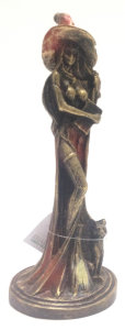 Estátua em Resina - Bruxa Ouro Envelhecido 23cm