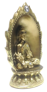 Estátua em Resina - Buda Indiano Dourado 19cm 