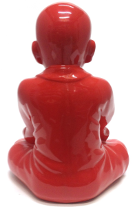 Estátua em Resina - Buda Meditando Vermelho 38cm 