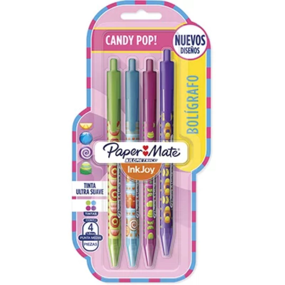 Caneta KM 100 RT Candy Pop 4 unidades | Papermate