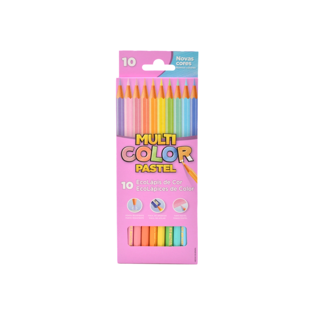 Lápis de Cor 10 Cores Tom Pastel Multicolor