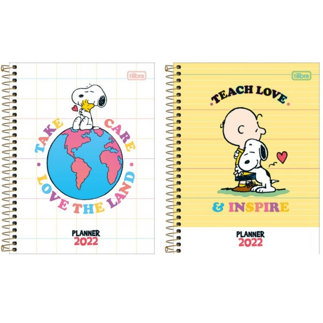Planner Colegial Charlie Brown e Snoopy 80 Folhas  | Tilibra