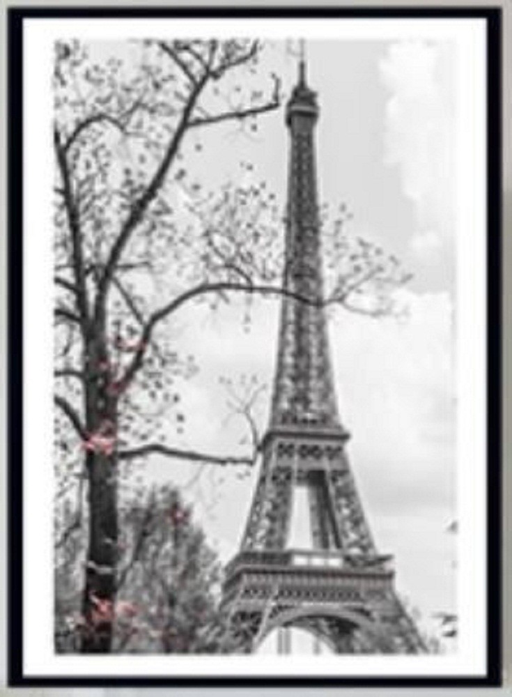 Quadro Torre Eiffell Paris 70x100 Gravura Moldura Madeira