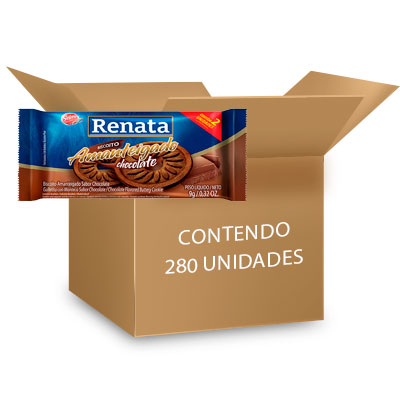 Biscoito Amanteigado Chocolate sachet individual Renata 9g contendo 280 unidades