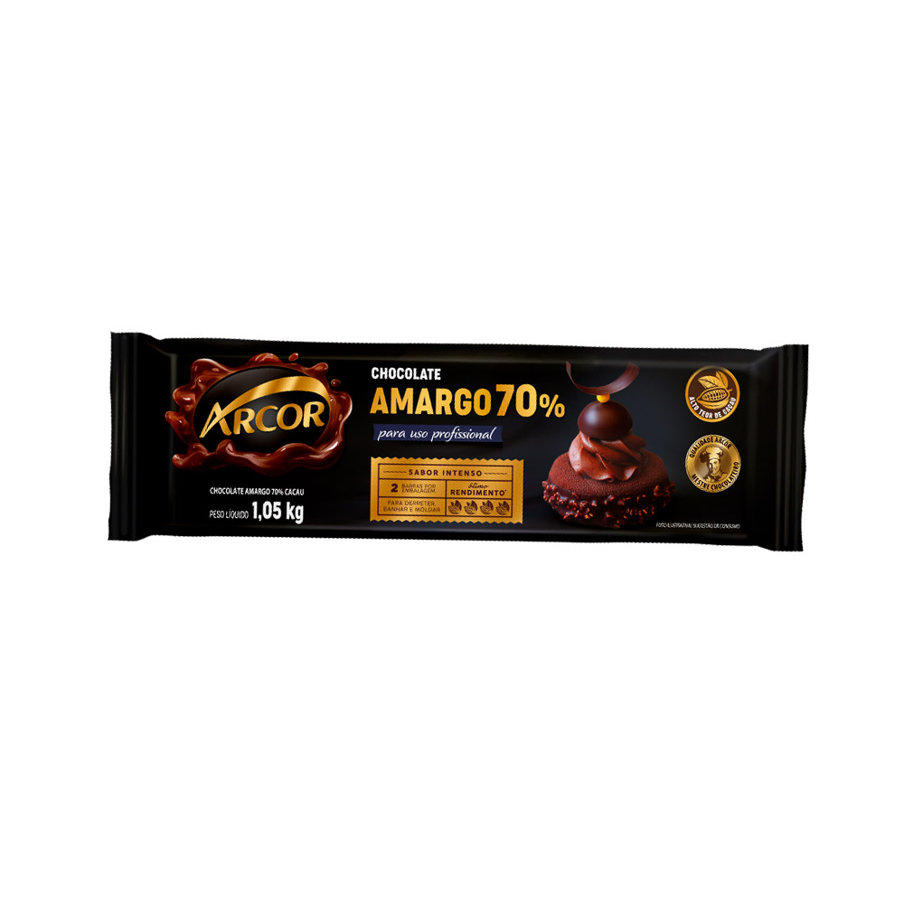 Chocolate Amargo 70% Cacau Arcor 1,05kg