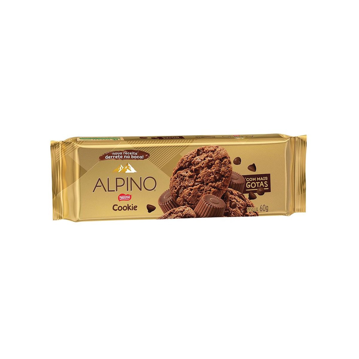 Cookies Alpino Nestlé 60g - 3 pacotes de 20g cada